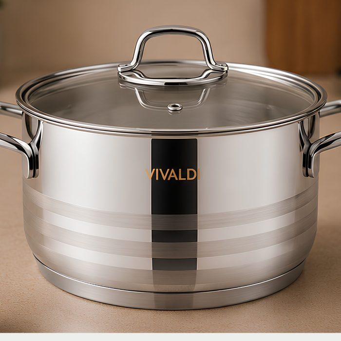 سرویس قابلمه استیل 9 پارچه Aster برند Vivaldi