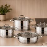 سرویس قابلمه استیل 9 پارچه Aster برند Vivaldi